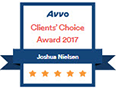 Avvo | Clients' Choice Award 2017 | Joshua Nielsen | 5 Stars